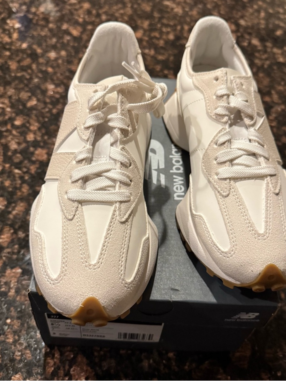 NWT- Women's New Balance 327 Retro-Style Sneakers - Sz 8.5 - Linen/Sea Salt - Picture 4 of 8